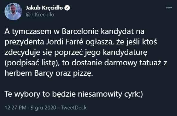 OBIETNICA kandydata na prezydenta Barcy! xD